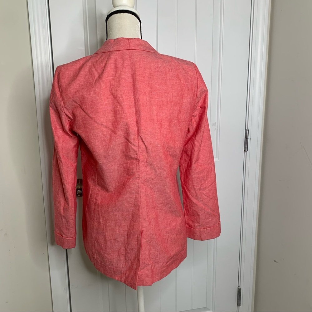 J Crew Unstructured Linen One Button Blazer Size … - image 2